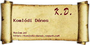 Komlódi Dénes névjegykártya